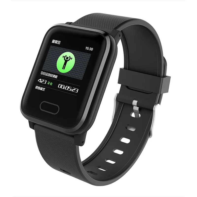 Черный Bluetooth HI16 смарт-браслет сердечного ритма трекер фитнес-трекер Smartband водонепроницаемые умные наручные часы для мужчин - Цвет: Черный