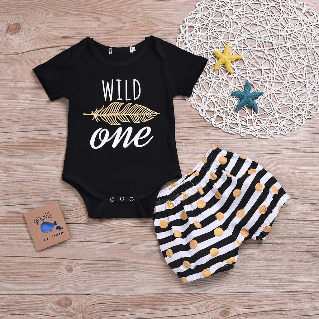 

Toddler Baby Short Sleeve Feather Romper Tops+Stripe Shorts Set Toddler Kids Clothes Baby Boy Summer Hooded Outfit