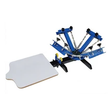 Express FREE shipp 4 color 1 station silk screen printing machine t-shirt printer press equipment carousel printing area 40*50CM