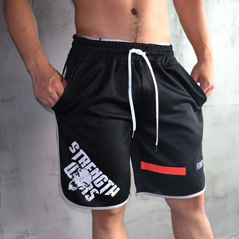 

Men Skull Print Loose Breathable Mesh Shorts Gyms Fitness Bodybuilding Workout Jogger Summer Beach Short Pants Plus size M-5XL