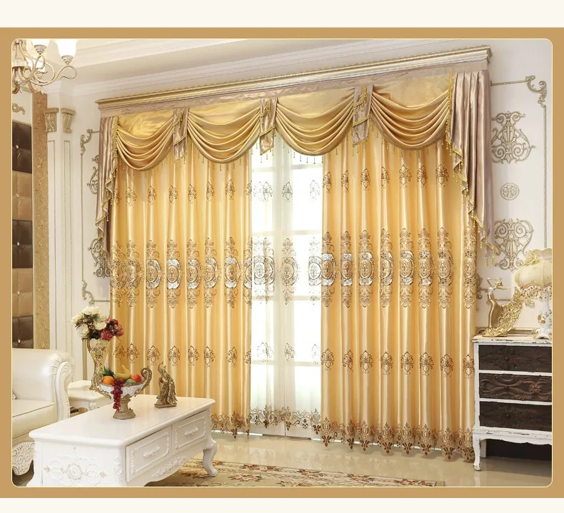 Романтические тюлевые занавески для спальни, прозрачные кружевные занавески для гостиной, современные европейские вышитые роскошные занавески из искусственного шелка