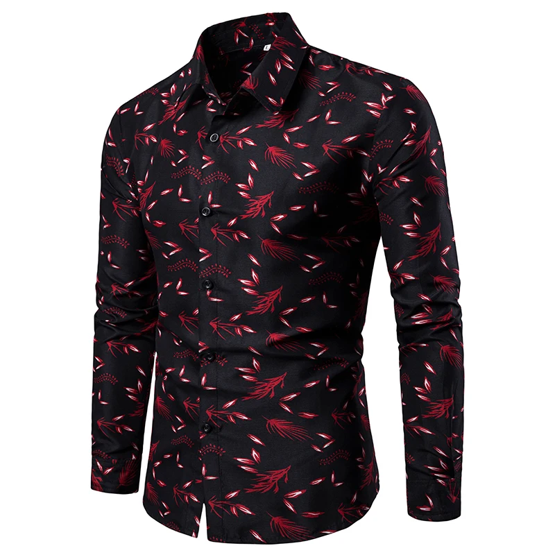 New Fashion Brand Camisa Masculina Long Sleeve Hawaiian Shirt Men Summer Casual Formal Casual Male Dress Shirt EU Size M-4XL