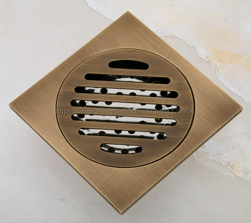 Floor Drain Cover Colander Shower Waste Drainer Antique Brass Bathroom Kitchen Colander Floor Drains Bathroom Accessories Nhr047