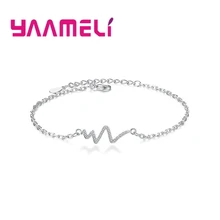 Простой волновой узор дизайн омаров пряжки браслеты хорошее качество 925 пробы серебро для женщин девочек ювелирные изделия подарок