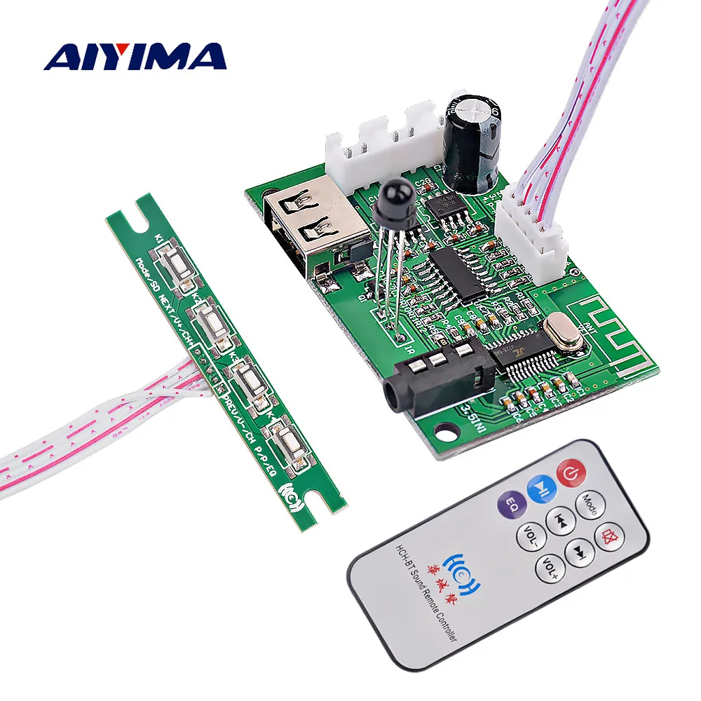 Aiyima 2*5 Вт Bluetooth усилитель плата Amplificador стерео Bluetooth 4,2 усилитель мощности плата поддержка AUX U диск USB декодирование 5 В