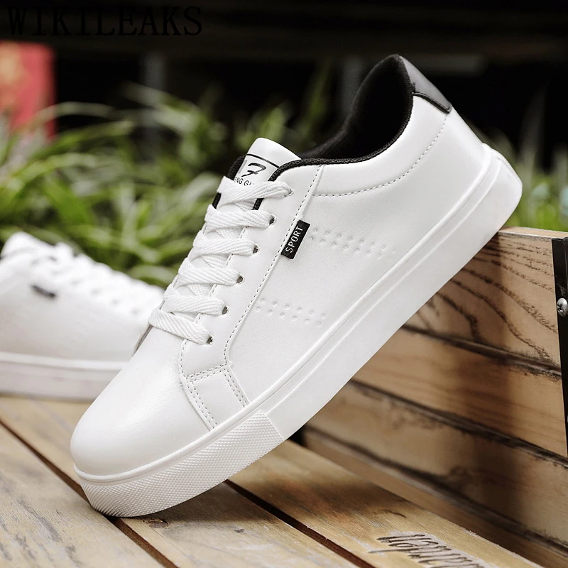 White Shoes Men Leather Mens Shoes 