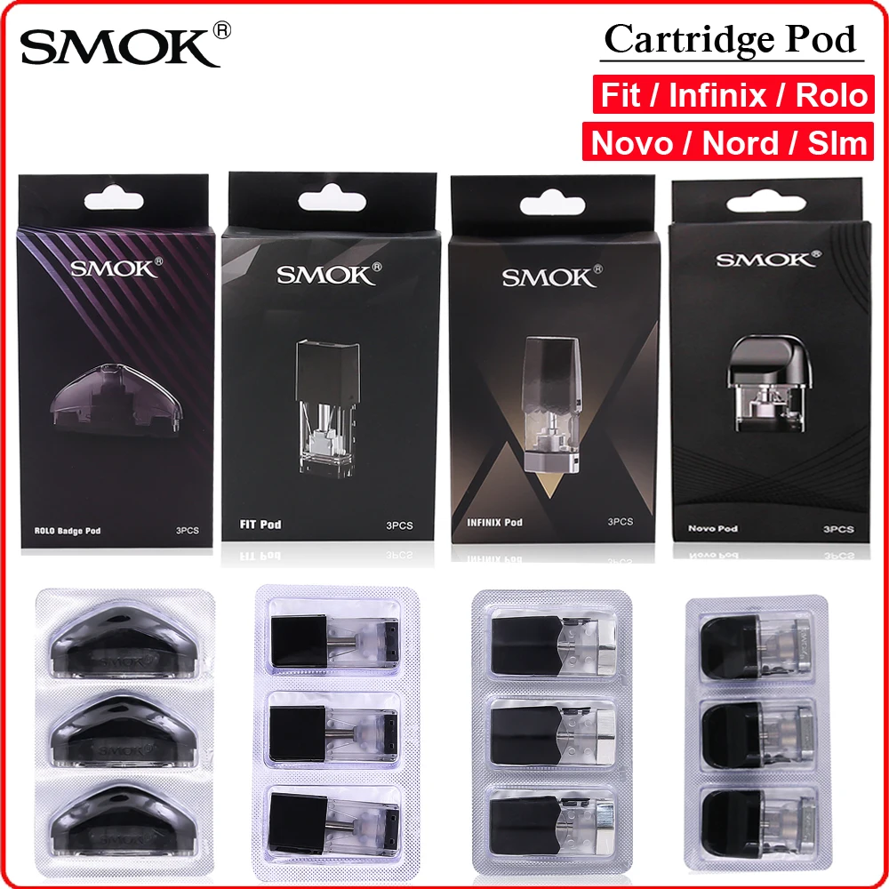 

Original SMOK Pods Coils Mouthpiece Resistance Cartridge Atomizer Tank for Rolo Badge / Fit / Infinix / Novo / Nord / Slm Mod