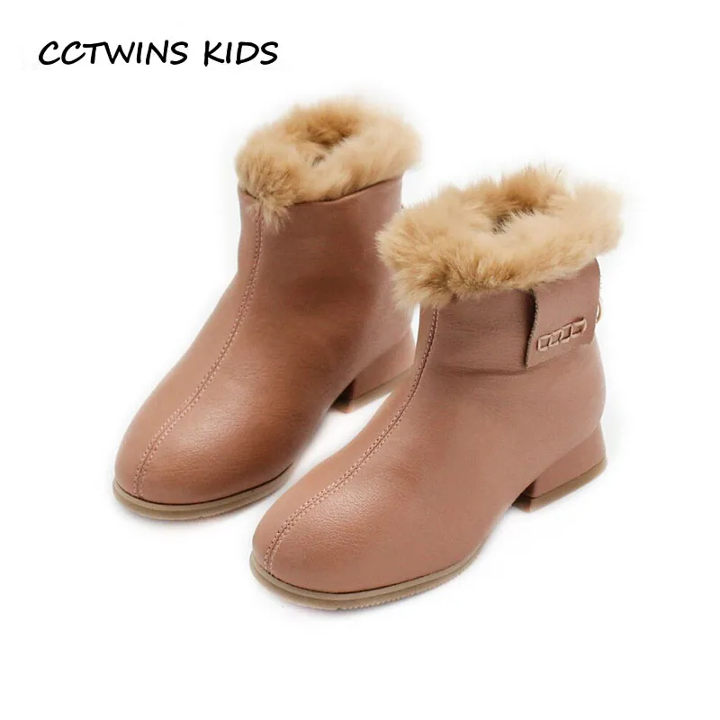 

CCTWINS KIDS 2018 Winter Toddler Pu Leather Shoe Children Fashion Warm Heel Baby Girl Brand Ankle Boot Black CF1590