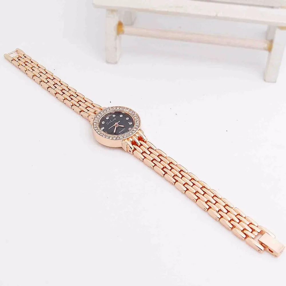 Роскошные часы-браслет из розового золота для женщин, женские часы с кристаллами, кварцевые наручные часы Relojes Mujer, высокое качество, GO128