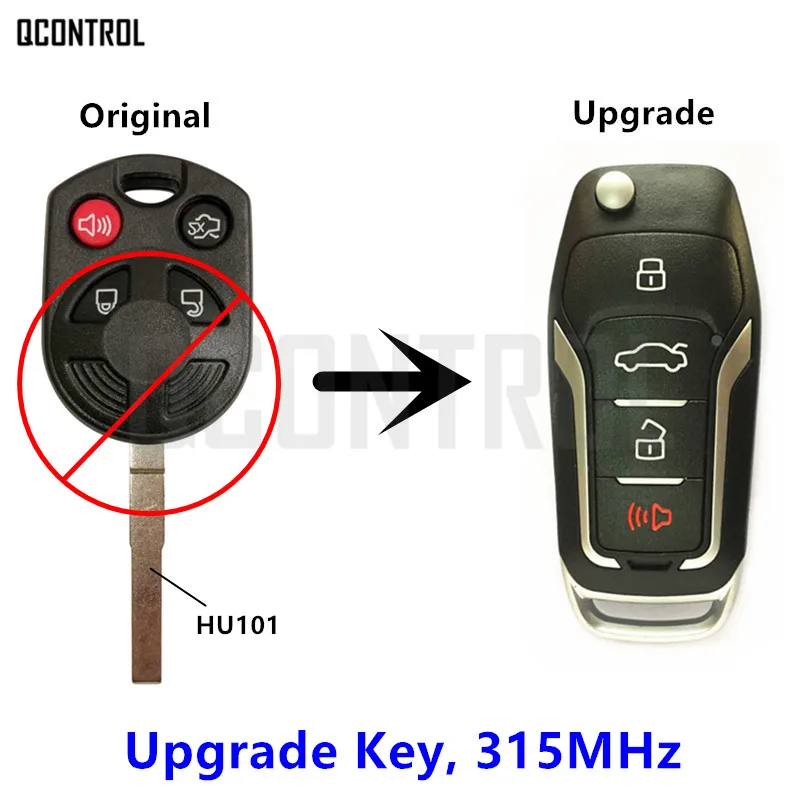 

QCONTROL Upgraded Remote Key Fit for Ford OUCD6000022 315MHz Escape Focus C-Max Transit Connect HU101 Blade