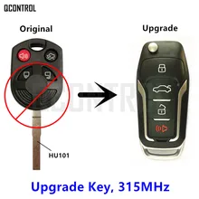 Chave remota para controle qcontrol, funciona com ford oucd6000022 315mhz, lâmina hu101