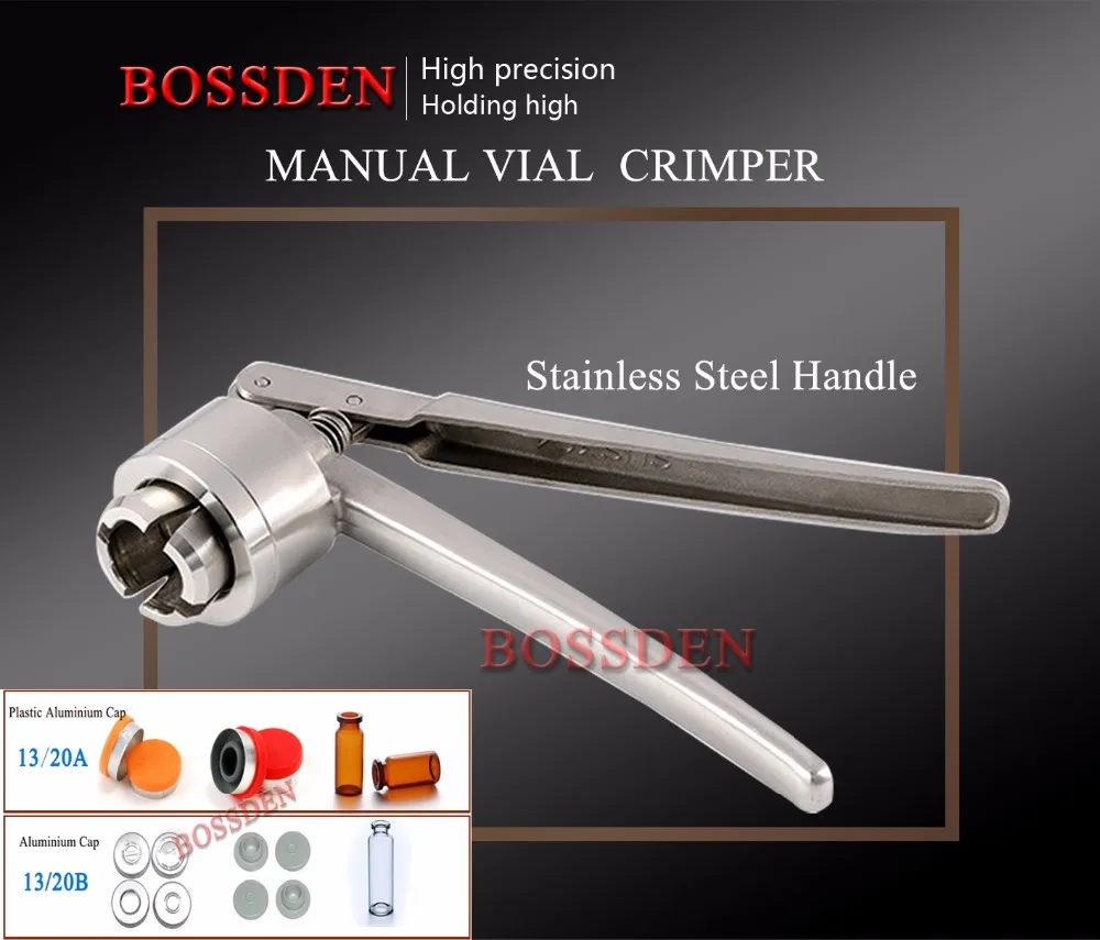 

BOSSDEN 13/20mm Manual Vial Crimper Hand Sealing Machine Penicilin bottle capper Crimping and Uncrimping Clamp Plier