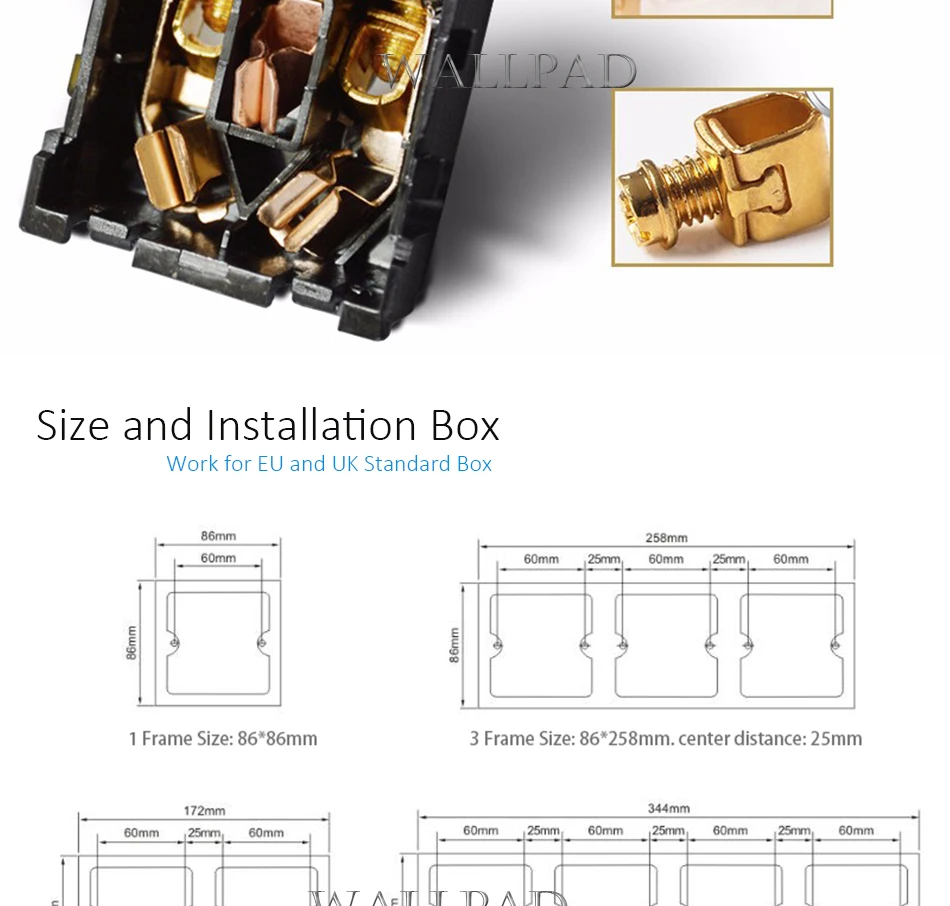 1 Gang 2 Way Wallpad с украшением в виде кристаллов Стекло 110 V-250 V стандарта ЕС, США, Великобритании Стандартный люминесцентный 1 Gang 2 Way коридор пуш-ап вкл/выкл светильник кнопка включения