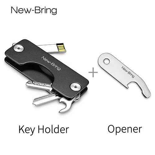 NewBring G2 держатель для ключей Алюминиевый металлический кошелек мужской Автомобильный держатель для ключей умная ключница органайзер для ключей брелок-Органайзер - Цвет: Black Holder Opener