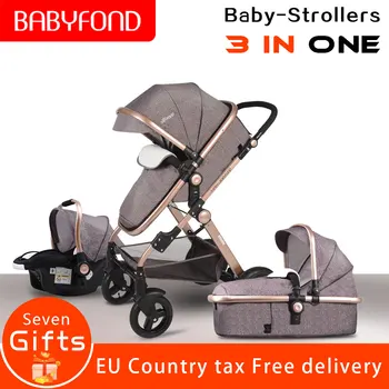 

High landscape baby stroller can sit reclining two-way four-wheel shock absorber folding small newborn baby BB winter and summer