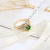 MxGxFam Shiny Green Zircon Rings For Fashion Women Daily Wear Gold color 18 k Hot jewelry AAA+ CZ ► Photo 3/5