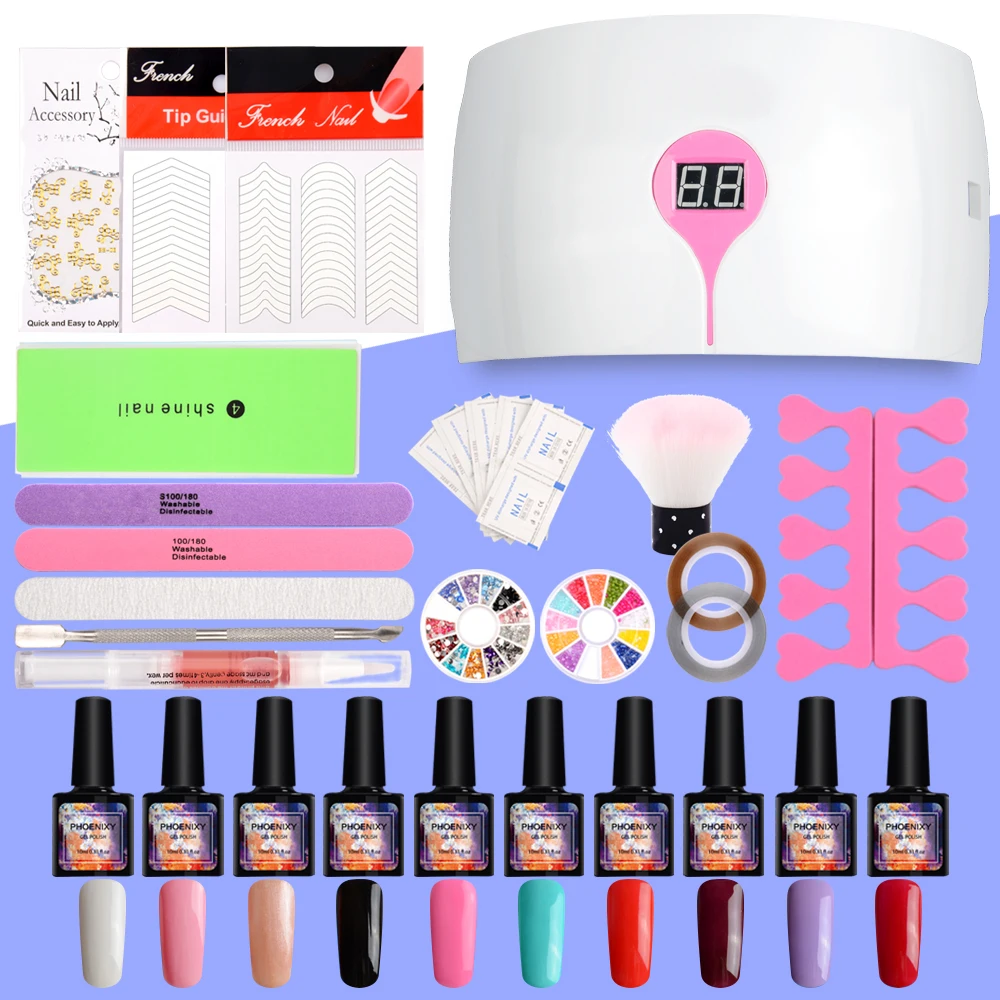 

Nail Gel Manicure Set For Nail Kit Set 10 Color UV Gel Polish 36W UV LED Lamp Dryer UV Gel Nail Art Tools Nail Gel Kit