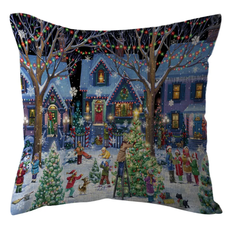 

New Cartoon Cushion Cover 45x45cm 1PC Christmas Office Sofa Cushion Square Throw Home Decor Pillowcase 30
