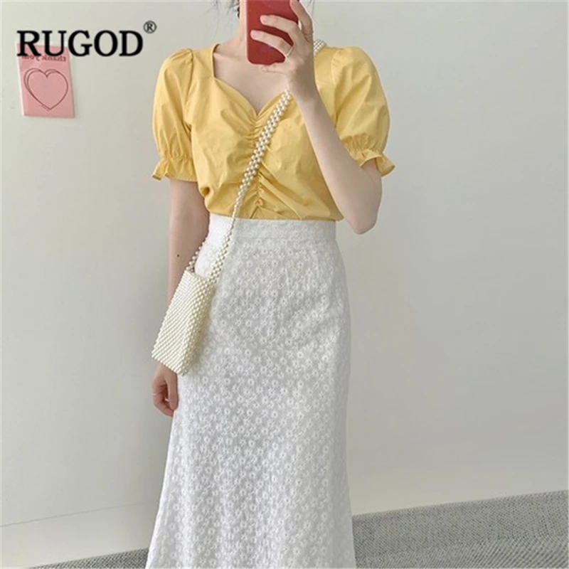 RUGOD 2019 Новое поступление Женская Цветочная Высокая юбка с тонкой талией или v