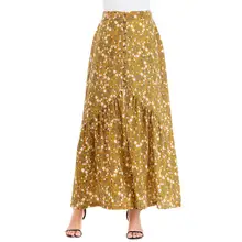 С высокой талией в стиле бохо длинная юбка с принтом Женская Сплит макси юбка с цветочным принтом Пляжная Юбка Женская шикарная винтажная Новая летняя юбка