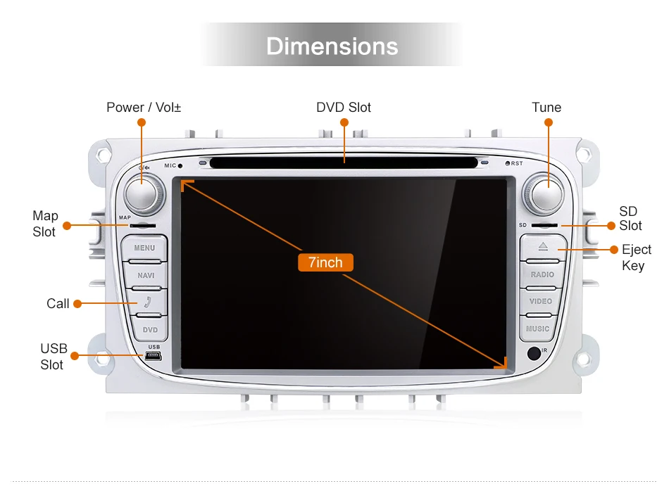 2 din Android 9,0 Восьмиядерный автомобильный dvd-плеер gps навигация для Ford Mondeo Focus2 Galaxy S-max с SWC аудио Радио стерео 4G+ 64G