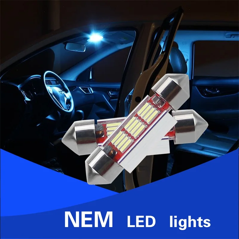 Автомобильные аксессуары T10 LED C5W без ошибок CANBUS Auto 4014 SMD 6000k 12 В светодиодные лампы