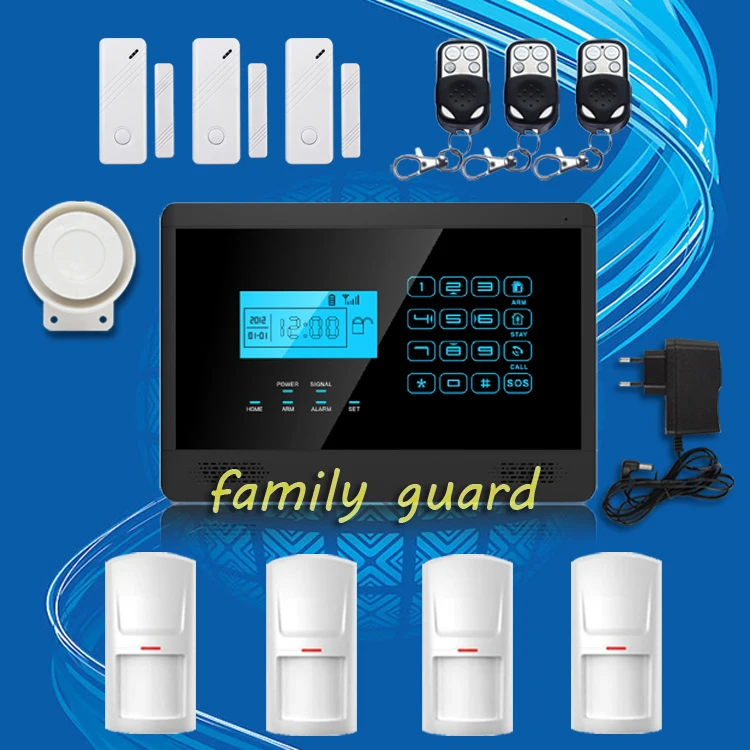 Free Shipping!NEW Guard APP Autodial Wireless GSM Home Security Burglar alarm system with Touch Keypad NEW 4 PIR+3 door sensor