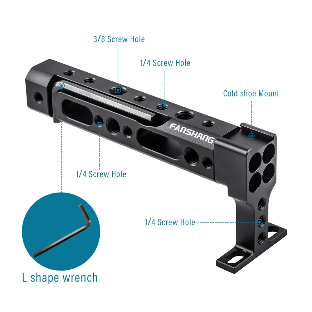 FANSHANG Универсальный сырный Топ ручка с холодным башмаком крепление для DSLR камеры клетка Rig монитор СВЕТОДИОДНЫЙ светильник микрофон DIY FT-11