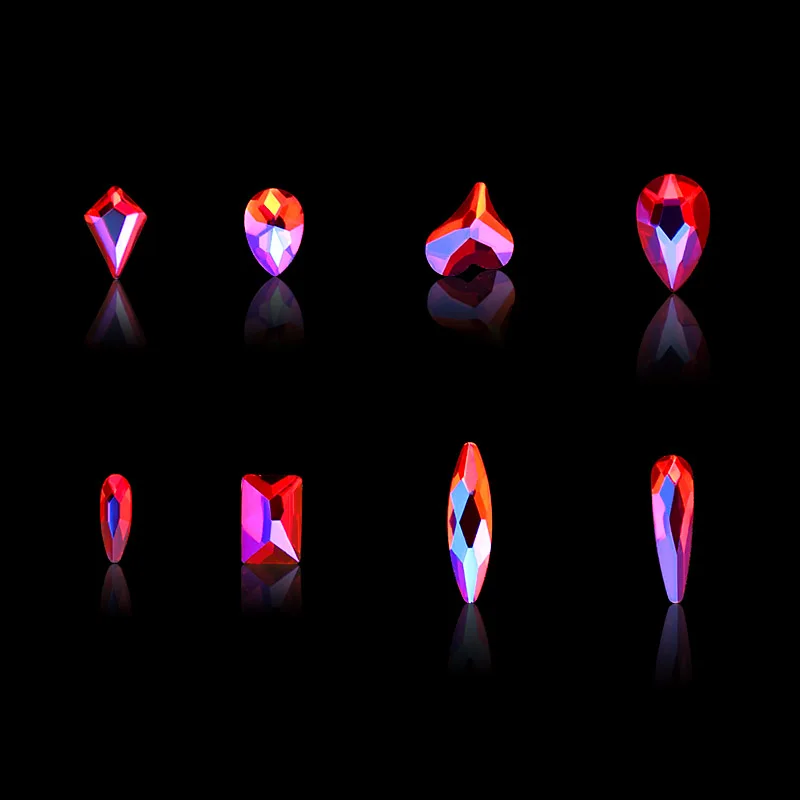 Дизайн ногтей Стразы украшения 20 шт./упак. светильник Сиам АВ стекло, кристалл, камень с плоской задней частью Стразы для 3D украшения для ногтей