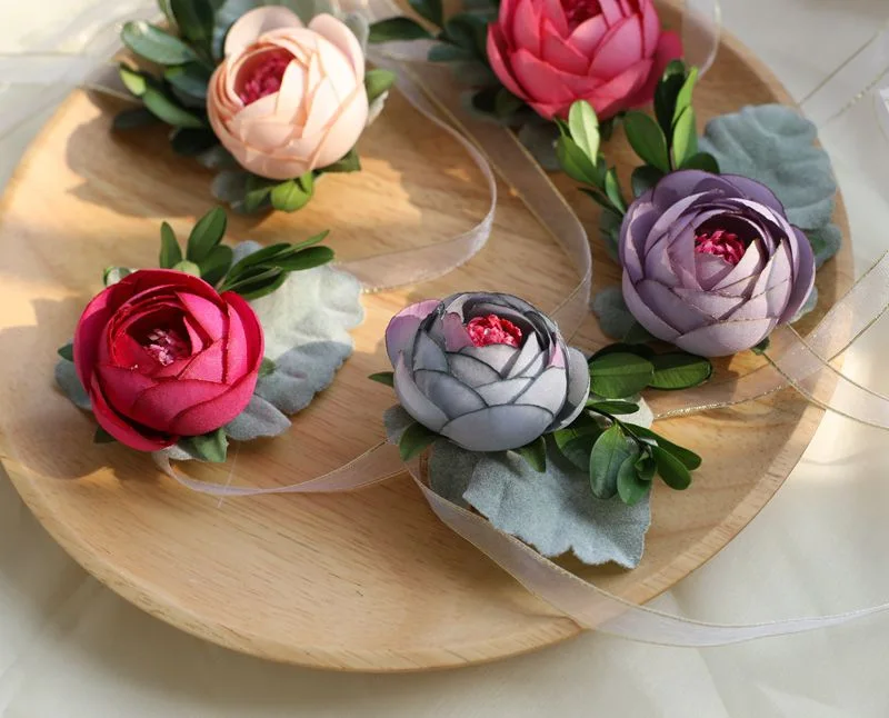 

New Arrival Wrist Corsage Prom Bracelets Wedding Girls Flower Wrist Corsages Pearls Bridesmaid Bracelet Wedding Flowers Bracelet