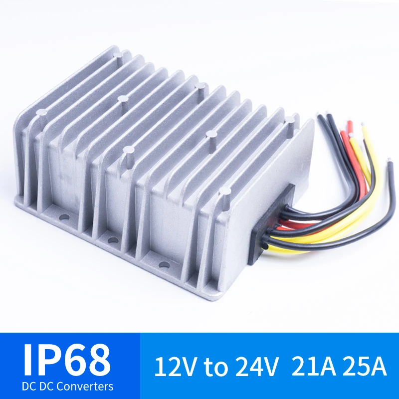 12 V-24 V 21A 25A напряжение постоянного тока преобразователь Водонепроницаемый IP68 CE сертифицированный 12VDC для 24VDC 21AMP 12V 24V повышающий преобразователь постоянного тока