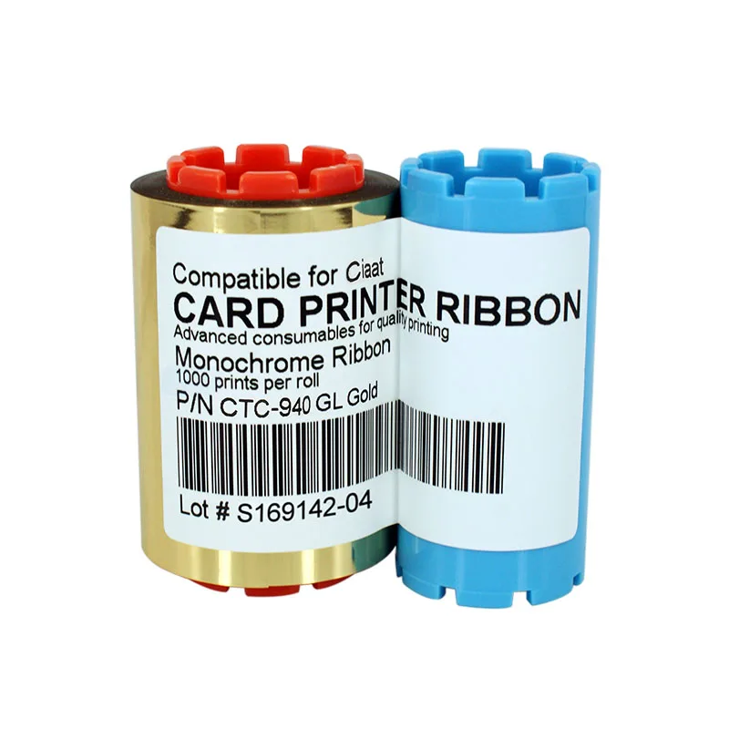 

New Printer Ribbon CTC-940GL Gold Ribbon 1000prints/roll for Ciaat CTC-940 Card Printer Tapes