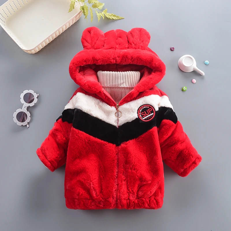 

New Winter Baby Girls Clothes Pageant Warm Jacket Xmas Snowsuit Faux Fur Fleece Coat Kids Hooded Jacket Outerwear 2-6Y