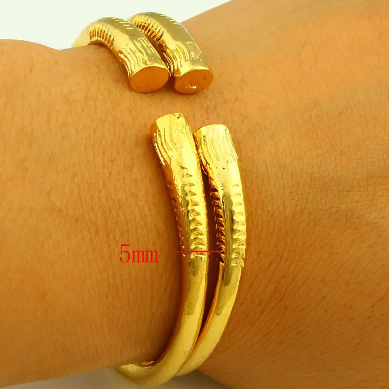Gold Bracelet Women Men Gold Color Bangle jewelry Ethiopian/USA/African Animal bracelet bangles Items bangle bracelet