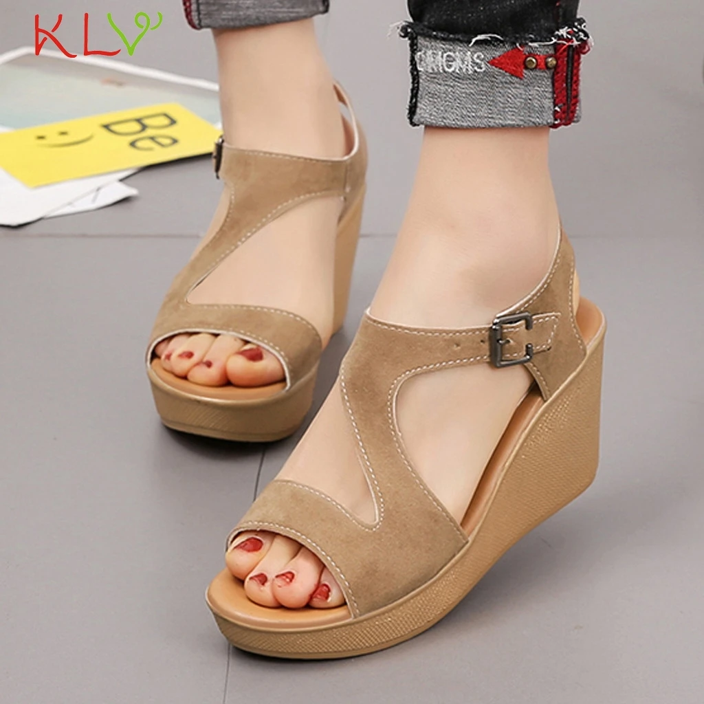 

Roman Wedges Heels Buckle Strap Sandals Summer Women Shoe Chaussures Femmes Sandalias De Verano Para Mujer 2019 Fashion 19Mar7