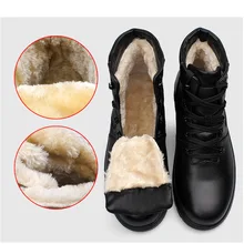 YIQITAZER 2017 Kuh Muscle Sohle Aus Echtem Leder Schuhe Mann Militärstiefel, Winter Mans Ankle Amry Stiefel Schneeschuhe Plus größe 48