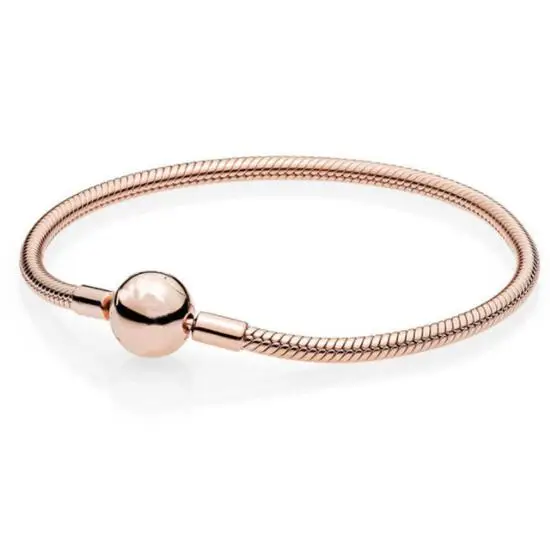 

925 Sterling Silver Rose Gold Charm Chain Fit Original Pan Bracelet Bangle For Women Authentic Jewelry Pulseira Gift
