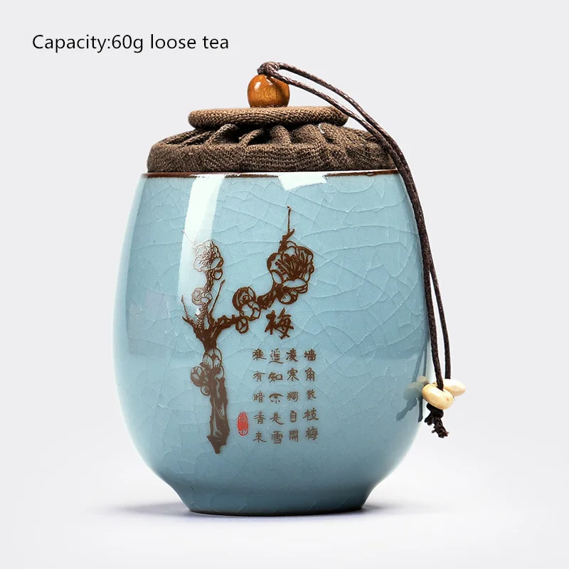 Чайные банки, керамический чайник, контейнер для хранения пуэр, китайский пасторальный стиль, фарфор, мини герметичный чайный контейнер, банки для конфет, канистра - Цвет: mei