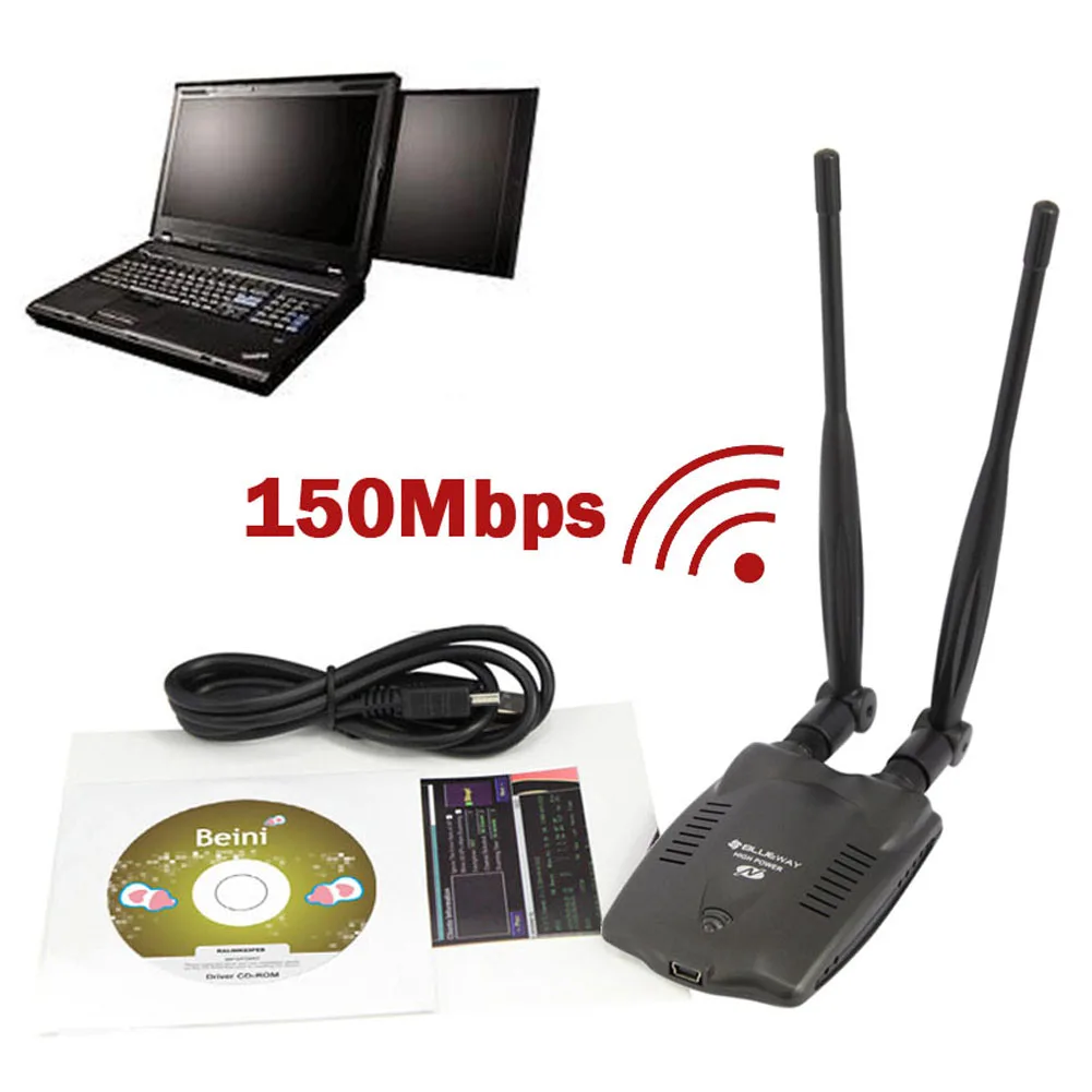High Power 3000mW PC wireless access point usb wifi adapter Long Range BT-N9100 Beini Dual Antenna Ralink 3070 Network Card