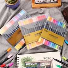 צבעים מנגה מים מבוסס פיגמנט בית ספר אספקת אמנות סמני מברשת עט fineliner קבוע סמן לוח לבן מרקר לנוכל 4302(China)