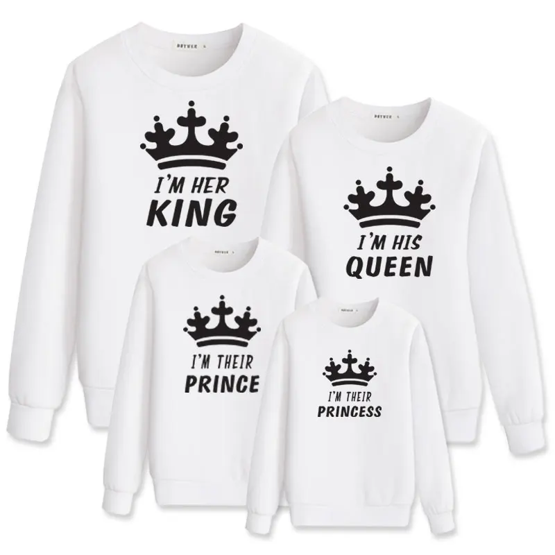 

mommy and me family matching outfits king queen prince princess clothes father son mother daughter girls boys sweatshirts tshirt