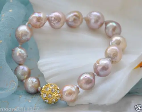 

Shipping >>>>Charming 10~12mm south sea Lavender baroque freshwater pearl bracelet 7.5 ~ 8