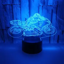 Творческий модель мотоцикла 3D светодиодный светильник 3D Сенсор USB ночник Атмосфера лампы для малыша Спальня Decoratve огни и подарок
