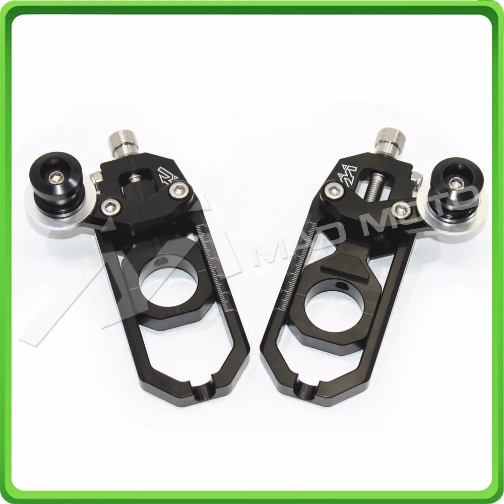 Aluminum motorcycle Chain Tensioner Adjuster with spool fit for YAMAHA R1 YZF R1 2004 2005 YZF-R1 04 05 Black (2)