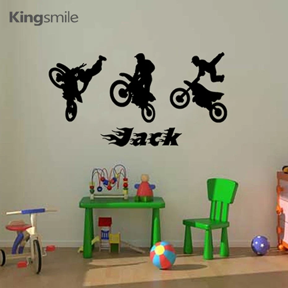 Trio Modern Motor Motocross Sepeda Wall Stiker Vinyl Wall Art