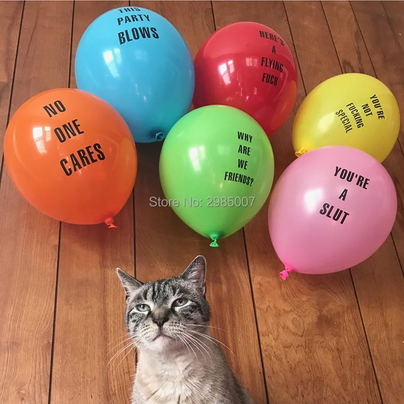 12pcs/lot Abusive Balloons Funny Rude Badass Balloon Bachelorette Party