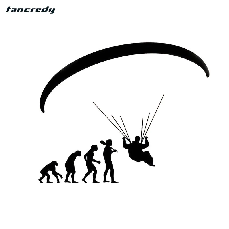 the 2nd half price Human Evolution Paraglid 3D Car Stickers 13 10cm Motorcycle decals Home Window