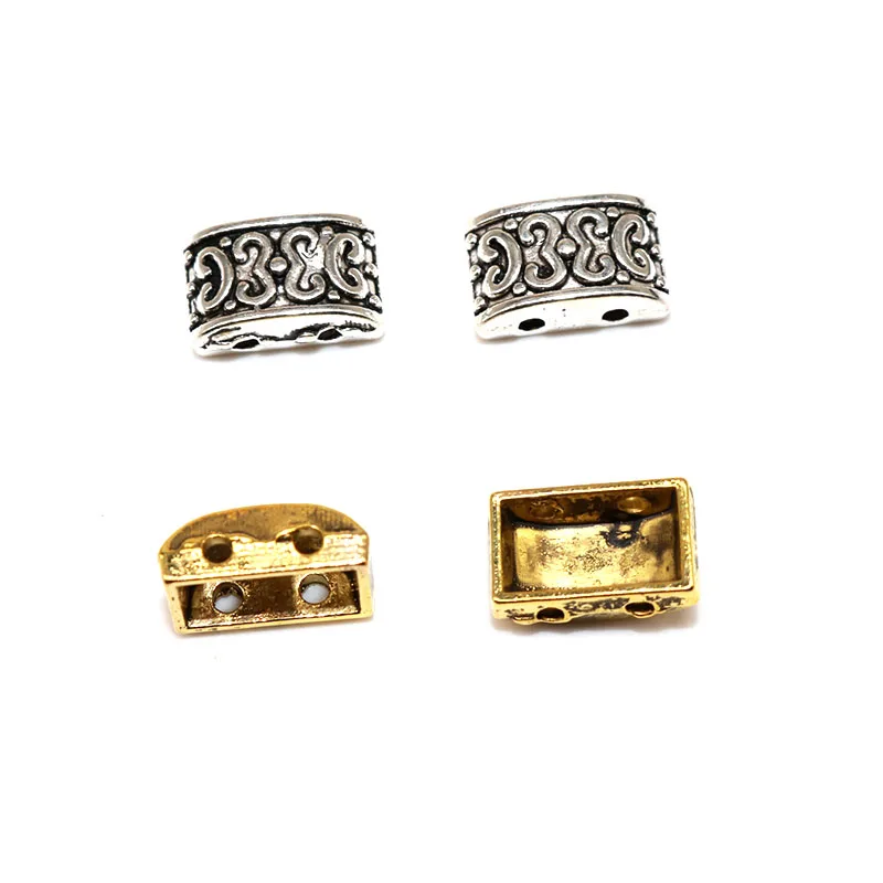 

40pcs/lot Wholesale Metal Beads for Needlework Diy Jewelry Making Charms Sliver Golden Two Hole Connectors Alloy Spacer Beqads