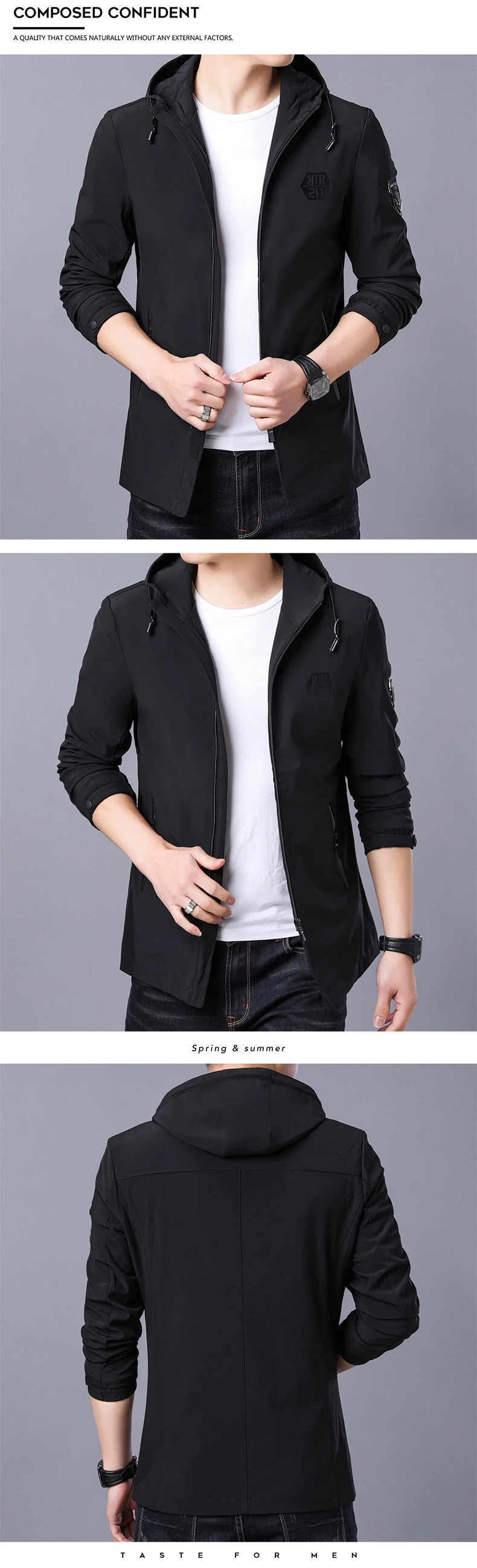 Новая мода ветровка Куртки мужские s Кепка Куртка Верхняя одежда Высокая уличная тренд пальто корейское повседневное пальто мужская одежда