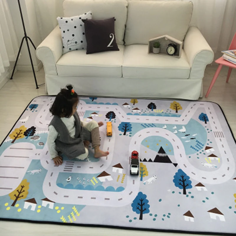 

150X200CM Thick Cartoon Carpets For Living Room Soft Rugs For Bedroom Children Play Crawl Floor Mat Anti-Slip Carpet Kids Room